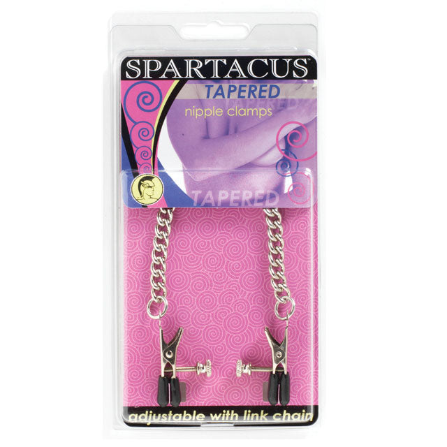 Spartacus Tapered Adjustable Nipple Clamps With Curbed Chain