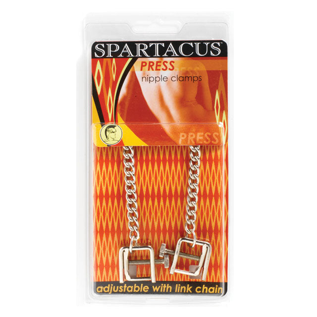 Spartacus Press Adjustable Nipple Clamps With Curbed Chain