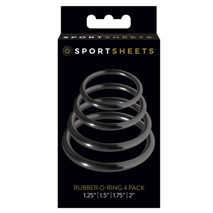 Sportsheets Rubber O-Ring 4-Pack Black