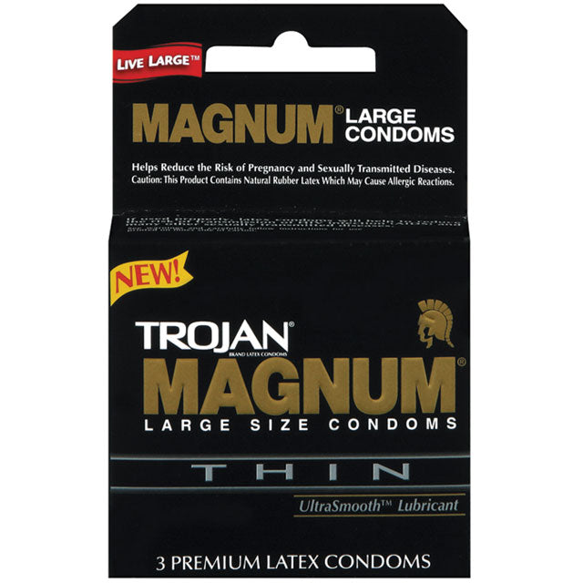 Trojan Magnum Thin Large Size Condoms with UltraSmooth Lubricant 3 Pack