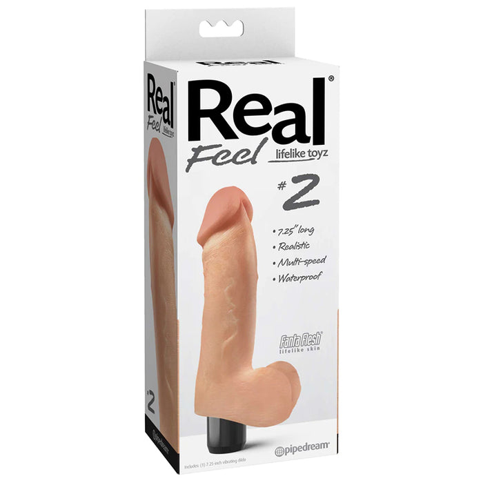 Pipedream Real Feel Lifelike Toyz No. 2 Realistic 7.25 in. Vibrating Dildo With Balls Beige