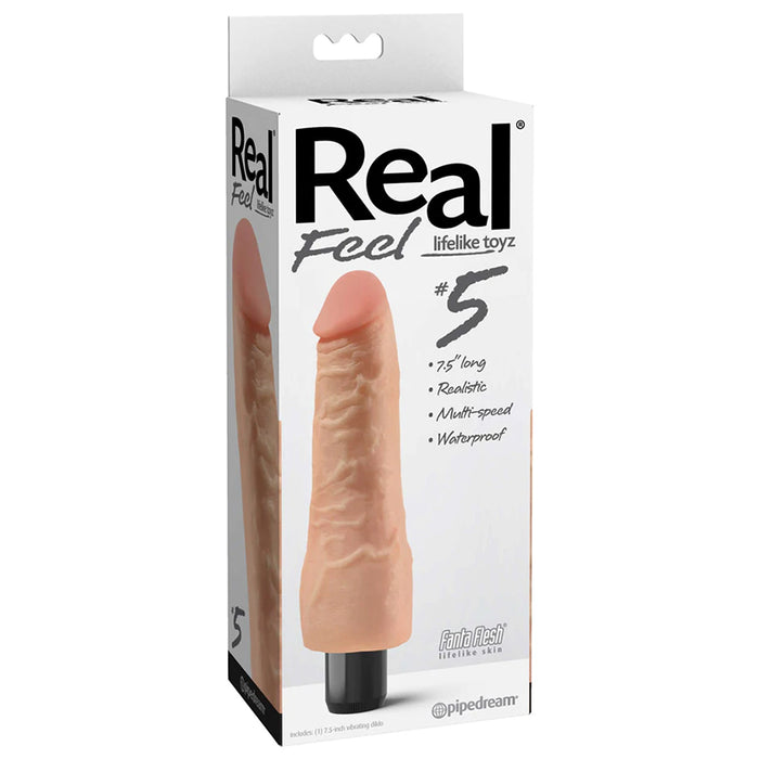 Pipedream Real Feel Lifelike Toyz No. 5 Realistic 7.5 in. Vibrating Dildo Beige