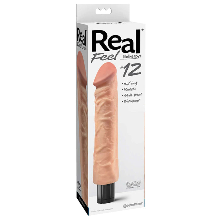 Pipedream Real Feel Lifelike Toyz No. 12 Realistic 10.5 in. Vibrating Dildo Beige