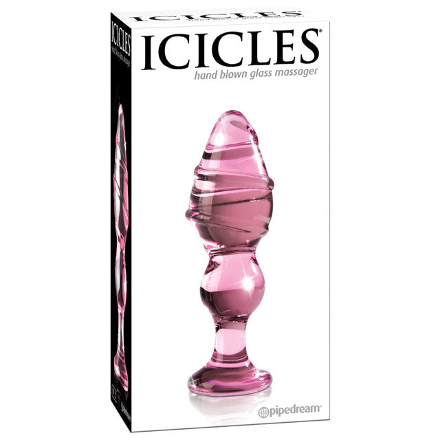 Pipedream Icicles No. 27 Ribbed Tiered 5.5 in. Anal Plug Pink
