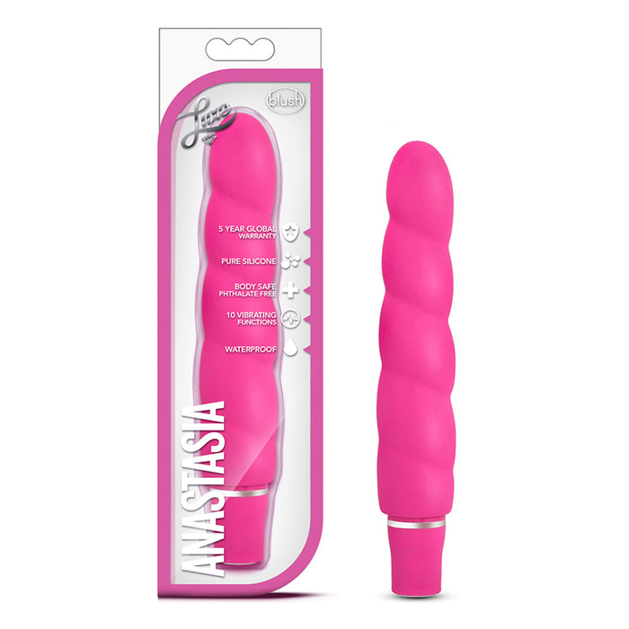 Blush Luxe Anastasia Silicone Slimline Vibrator Pink