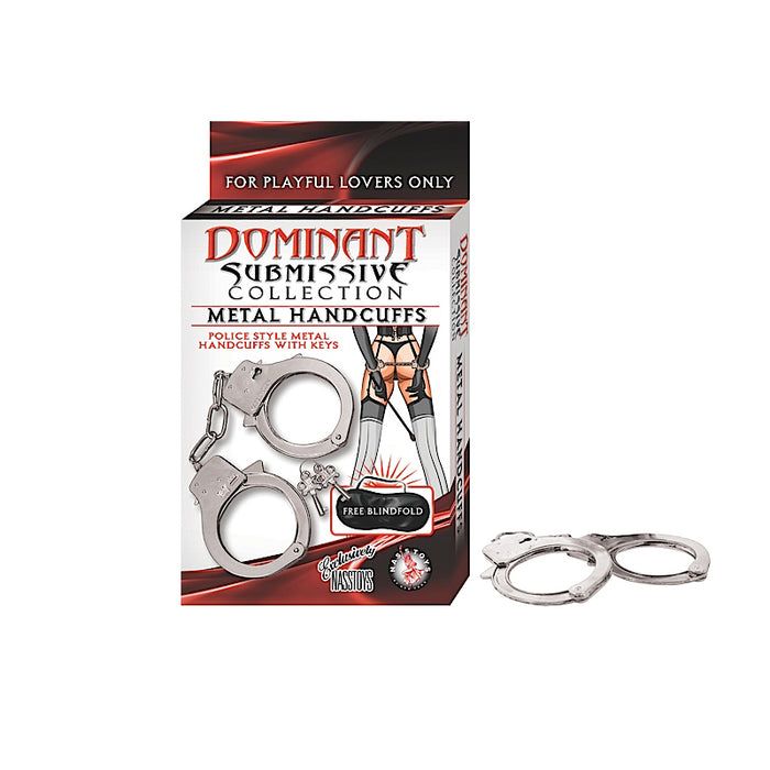 Dominant Submissive Metal Handcuffs & Blindfold