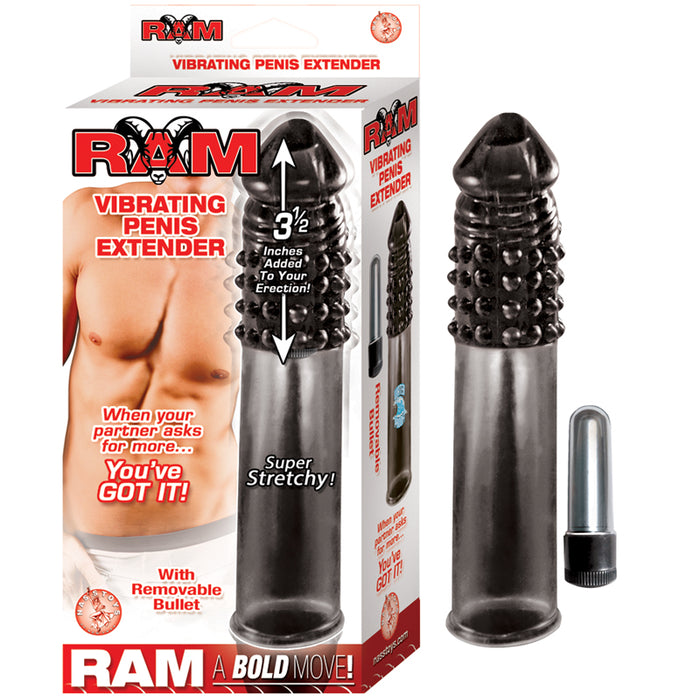 Ram 3.5in. Vibrating Penis Extender (Smoke)