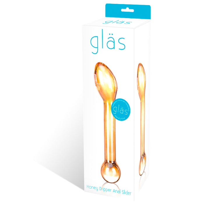 Glas 7 in. Honey Dripper Anal Slider Prostate Stimulating Glass Dildo