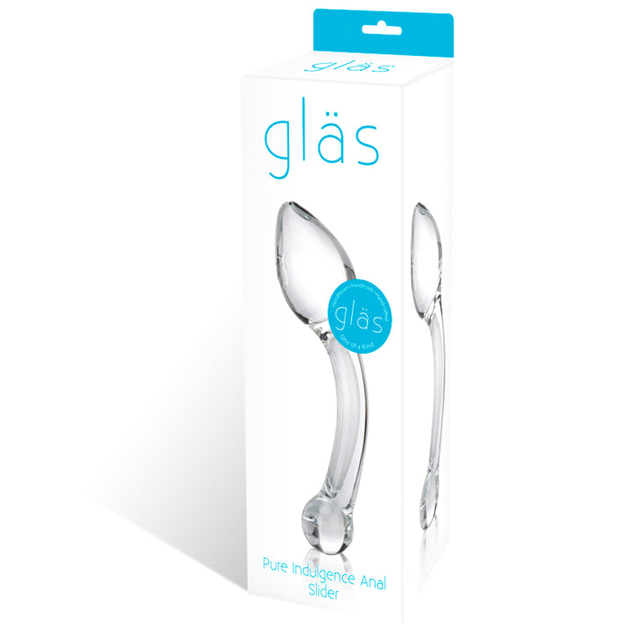 Glas 8 in. Pure Indulgence Anal Slider Prostate Stimulating Glass Dildo
