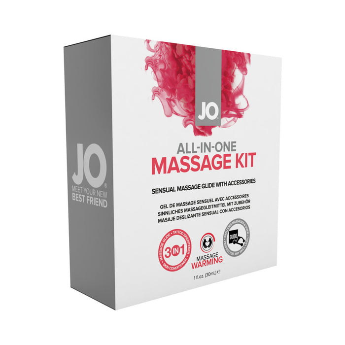 JO All-In-One Massage Glide Kit - Warming (Silicone-Based) 1 fl oz / 30 ml