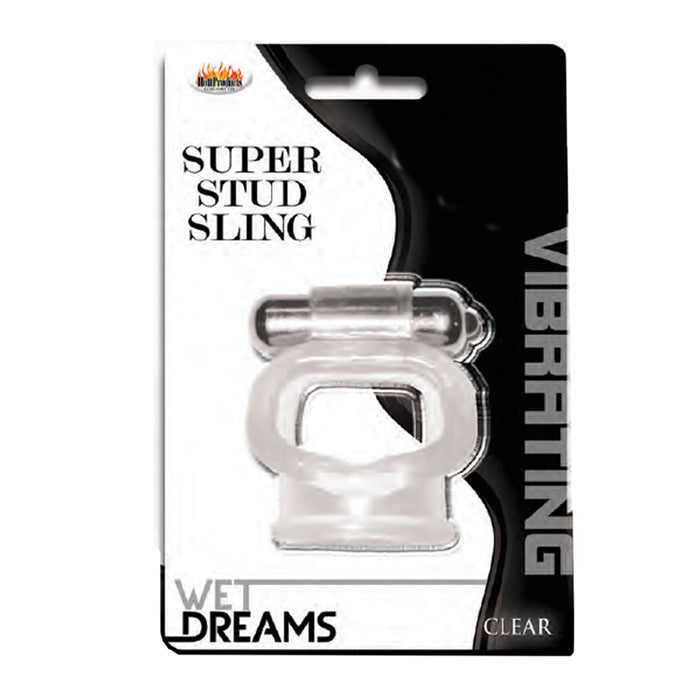 Wet Dreams Vibrating Super Stud Sling-Clear