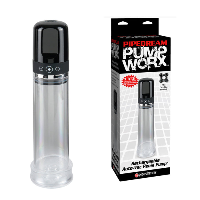Pipedream Pump Worx Rechargeable Auto-Vac Penis Pump Clear/Black