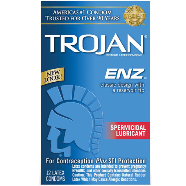 Trojan-Enz with Spermicidal Lubricant 12 Pack