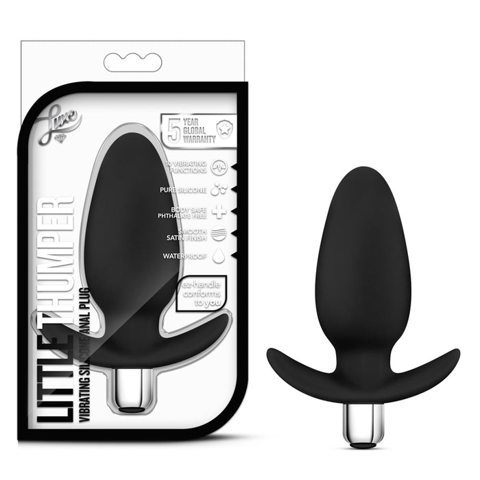Blush Luxe Little Thumper Vibrating Silicone Anal Plug Black