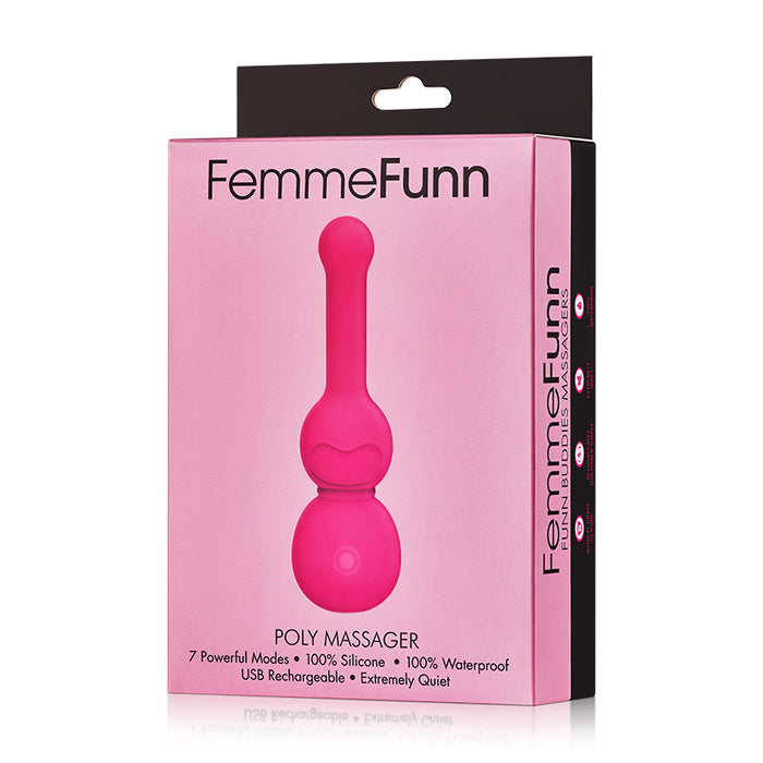 FemmeFunn Funn Buddies Poly Massager Rechargeable Silicone Vibrator Pink
