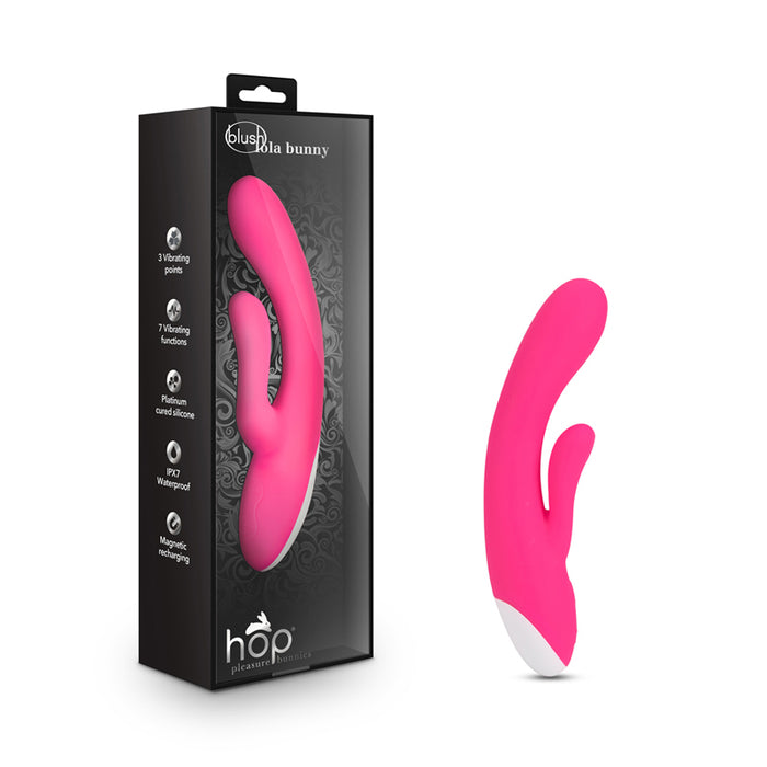 Blush Hop Lola Bunny Rechargeable Silicone Dual Stimulation G-Spot Vibrator Hot Pink