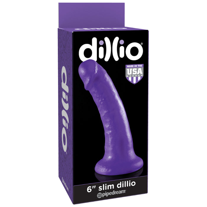 Pipedream Dillio 6 in. Slim Realistic Dildo With Suction Cup Purple