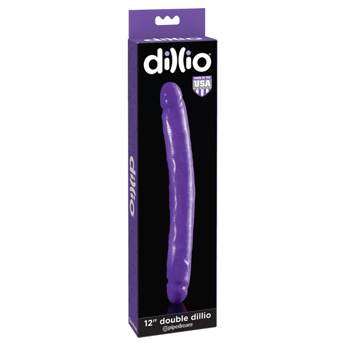 Pipedream Dillio 12 in. Double Dong Realistic Dual-Ended Dildo Purple