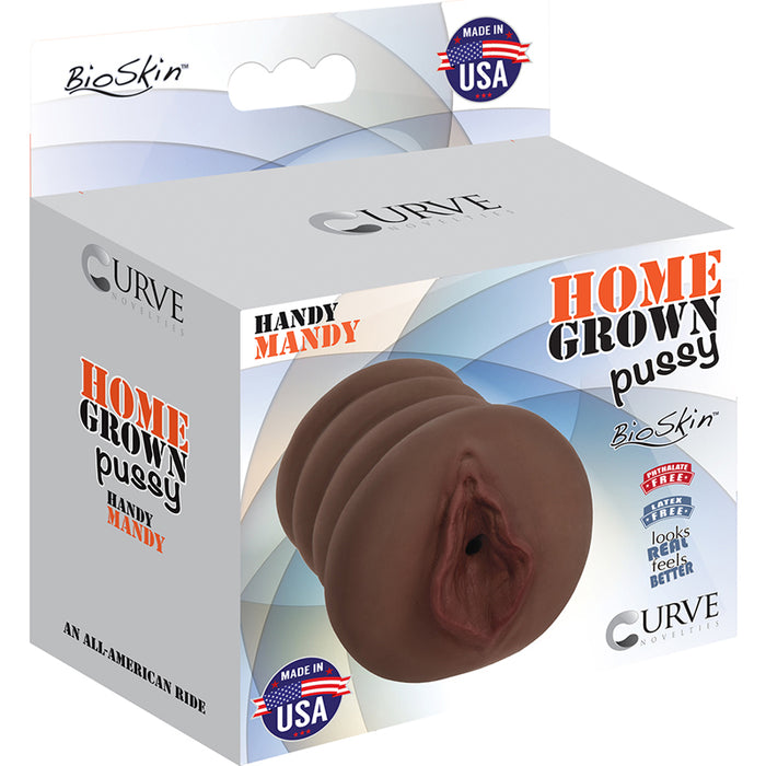 Curve Toys Home Grown Pussy Handy Mandy Vaginal Stroker Brown