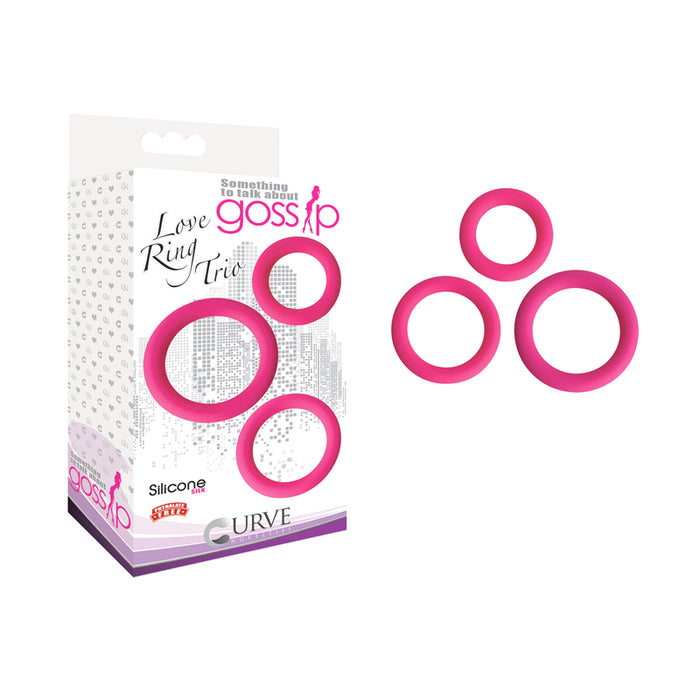 Curve Toys Gossip Love Ring Trio Silicone Cockring 3-Pack Magenta