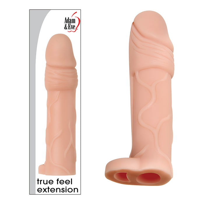 Adam & Eve True Feel Extension 2.25 in. Realistic Penis Extender Sling Beige
