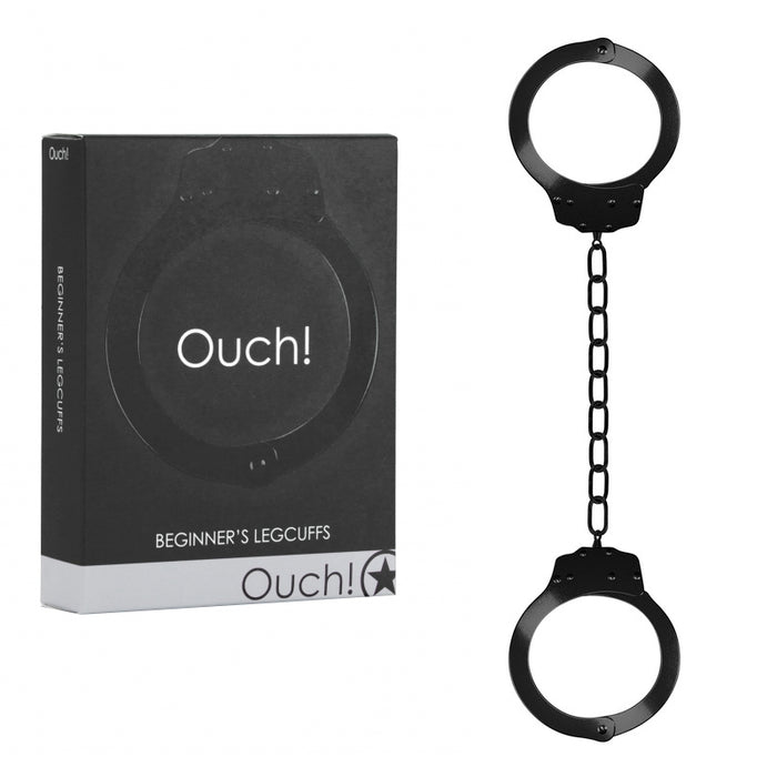 Ouch! Beginner's Metal Leg Cuffs With Quick-Release Black