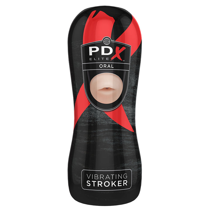 PDX Elite Vibrating Stroker Oral Beige/Black