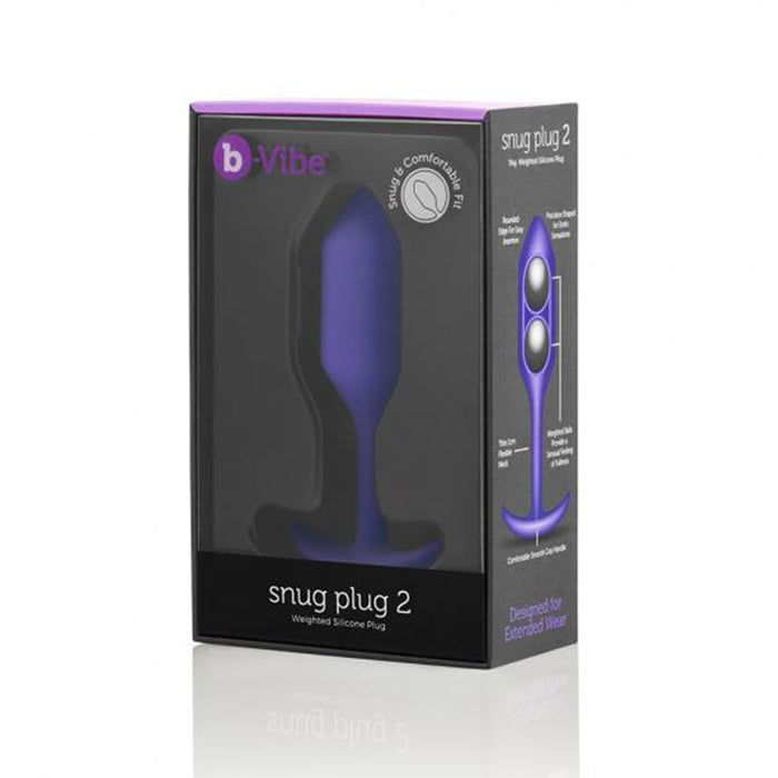 b-Vibe Snug Plug 2 Weighted Silicone Anal Plug Purple