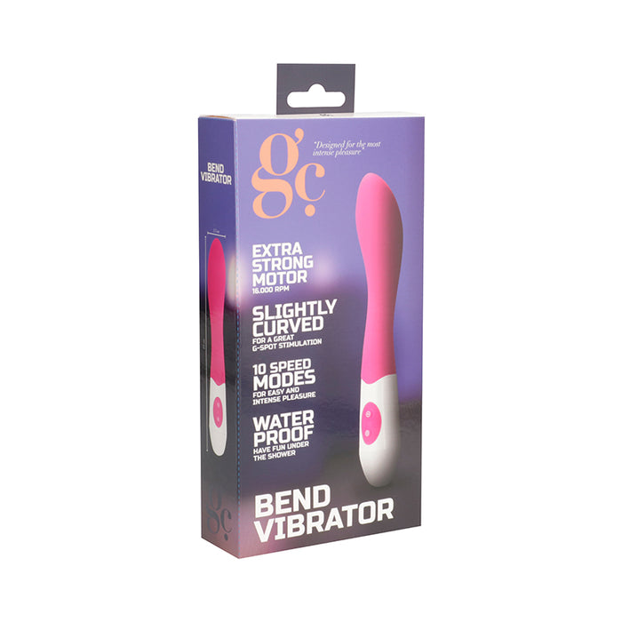 GC 10-Speed Silicone Bend Curved G-Spot Vibrator Pink
