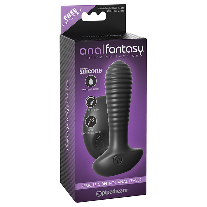 Pipedream Anal Fantasy Elite Collection Remote Control Anal Teaser Rechargeable Vibrating Silicone Plug Black