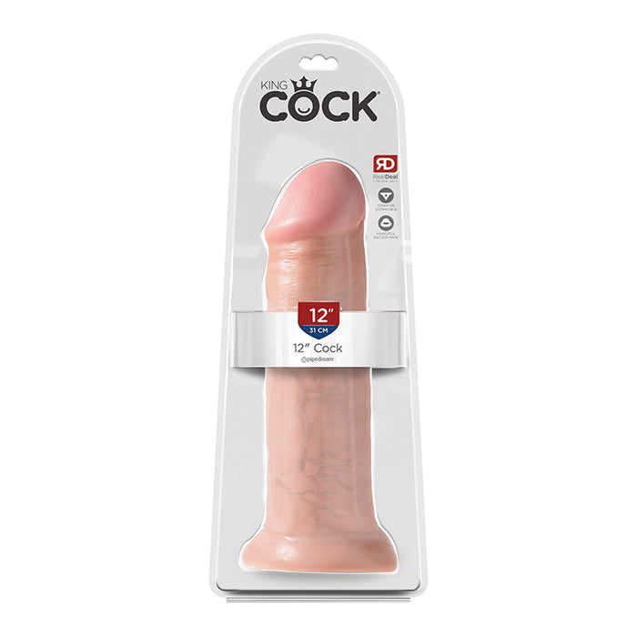 Pipedream King Cock 12 in. Cock Realistic Dildo With Suction Cup Beige