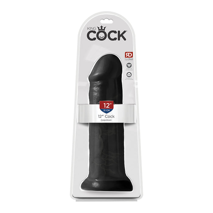 Pipedream King Cock 12 in. Cock Realistic Dildo With Suction Cup Black