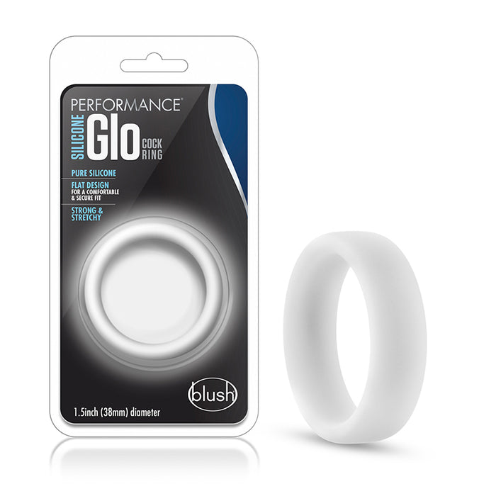 Blush Performance Silicone Glo Cock Ring White Glow