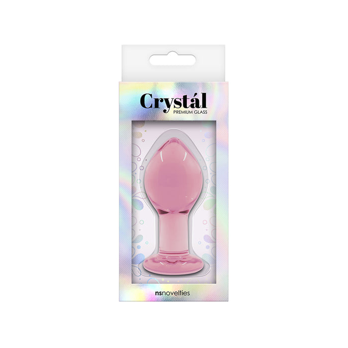 Crystal Glass Anal Plug Large Pink