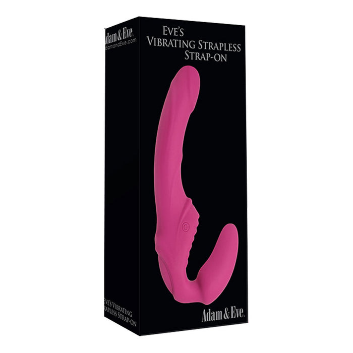 Adam & Eve Eve's Rechargeable Silicone Vibrating Strapless Strap-On Pink
