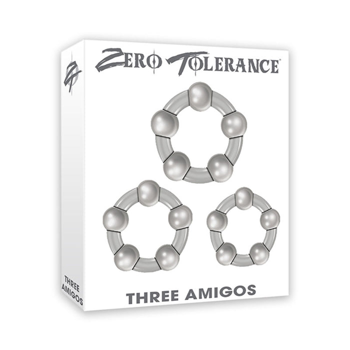 Zero Tolerance Three Amigos 3-Piece Cockring Set Clear