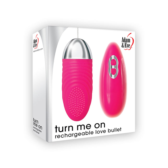 Adam & Eve Turn Me On Love Bullet Rechargeable Remote-Controlled Silicone Egg Vibrator Pink