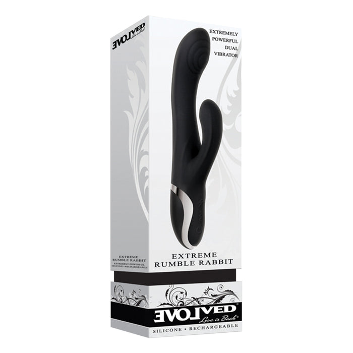Evolved Extreme Rumble Rabbit Rechargeable Silicone Vibrator Black