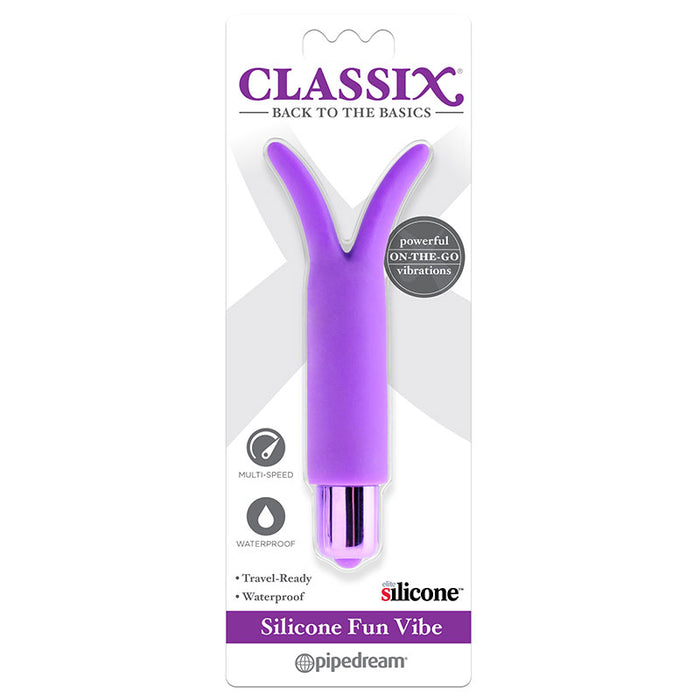 Pipedream Classix Silicone Fun Vibe Waterproof Tickling Bullet Vibrator Purple