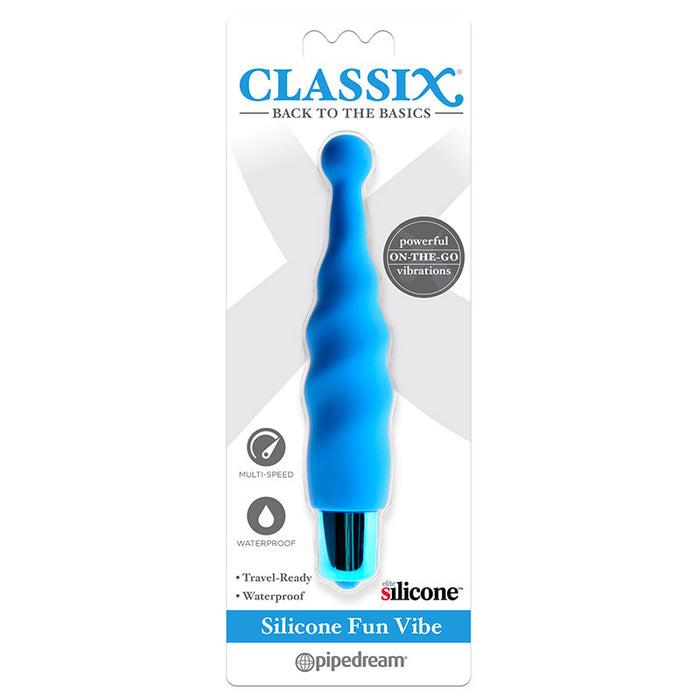 Pipedream Classix Silicone Fun Vibe Waterproof Tickling Bullet Vibrator Blue