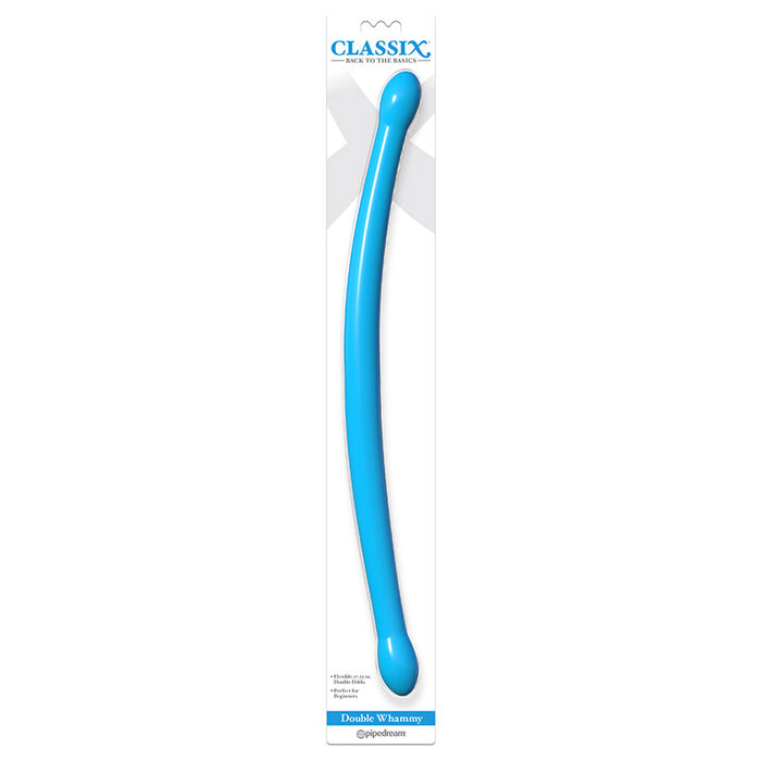 Pipedream Classix Double Whammy 17.25 in. Flexible Dual-Ended Dildo Blue