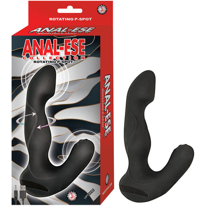 Anal Ese Collection Rotating P Spot Vibe 7 Vibrating Functions 3 Rotating Fucntions Rechargeable Silicone Waterproof Black