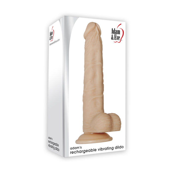 Adam & Eve Adam's Rechargeable Vibrating 9 in. Silicone Dildo With Balls Beige