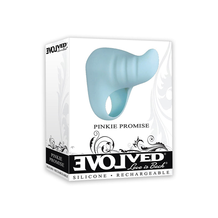 Evolved Pinkie Promise Rechargeable Silicone Finger Vibrator Blue