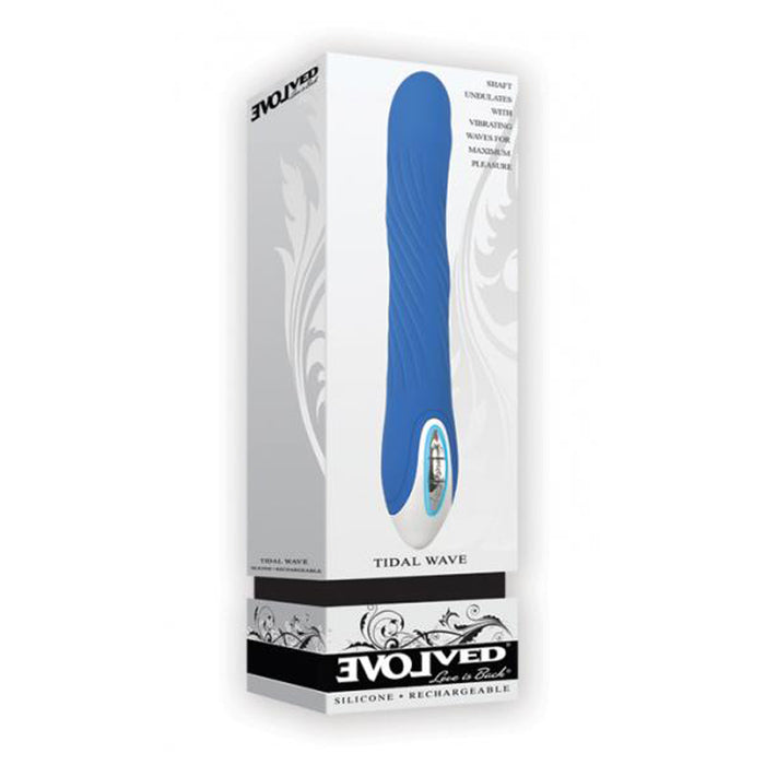 Evolved Tidal Wave Rechargeable Silicone Vibrator Blue