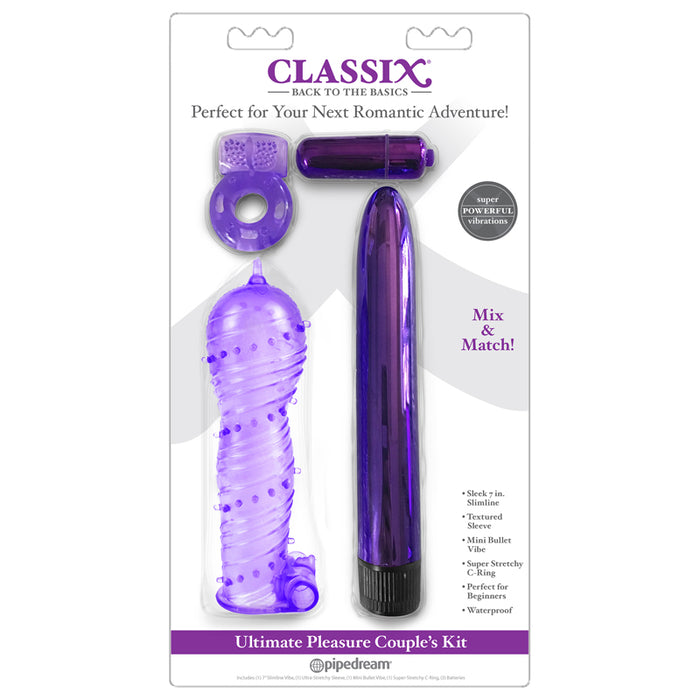 Pipedream Classix 4-Piece Ultimate Pleasure Couple's Kit Purple