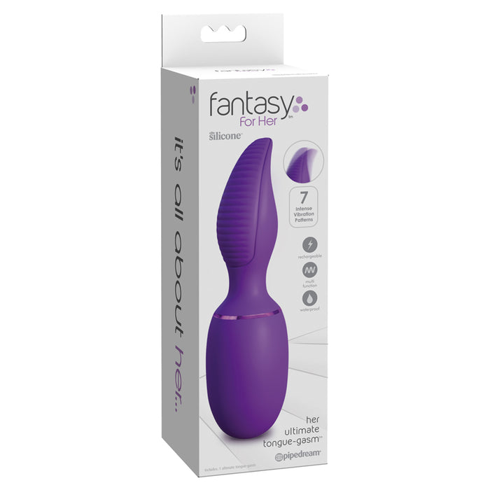 Pipedream Fantasy For Her Her Ultimate Tongue-Gasm Rechargeable Silicone Flicking Vibrator Purple
