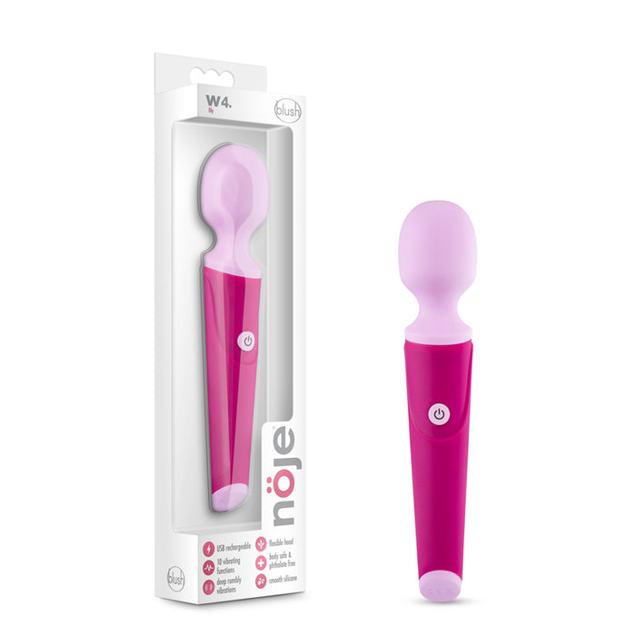 Blush Noje W4. Rechargeable Silicone Wand Vibrator Lily
