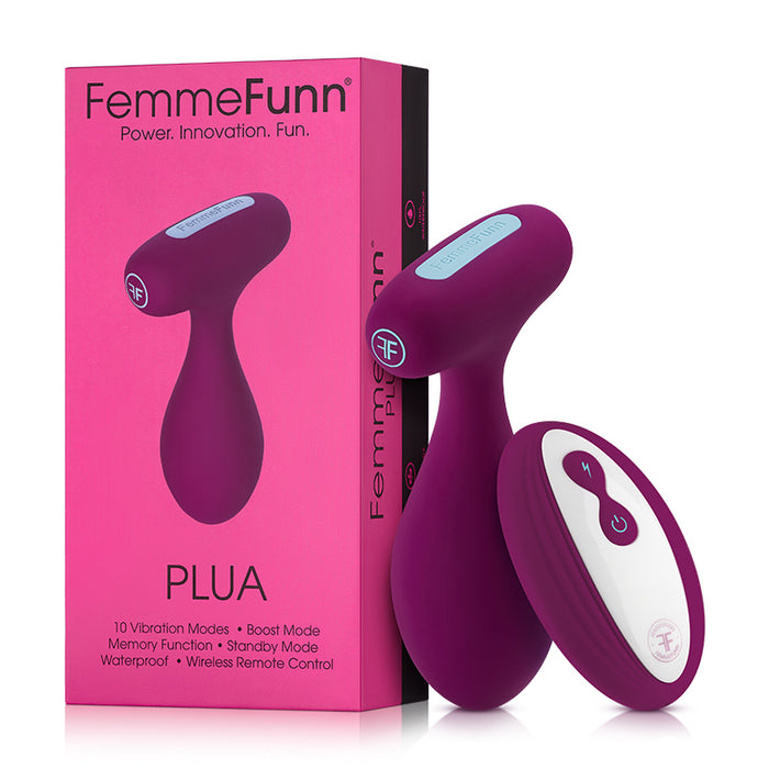 FemmeFunn Plua Rechargeable Remote-Controlled Silicone Vibrating Anal Plug Dark Fuchsia