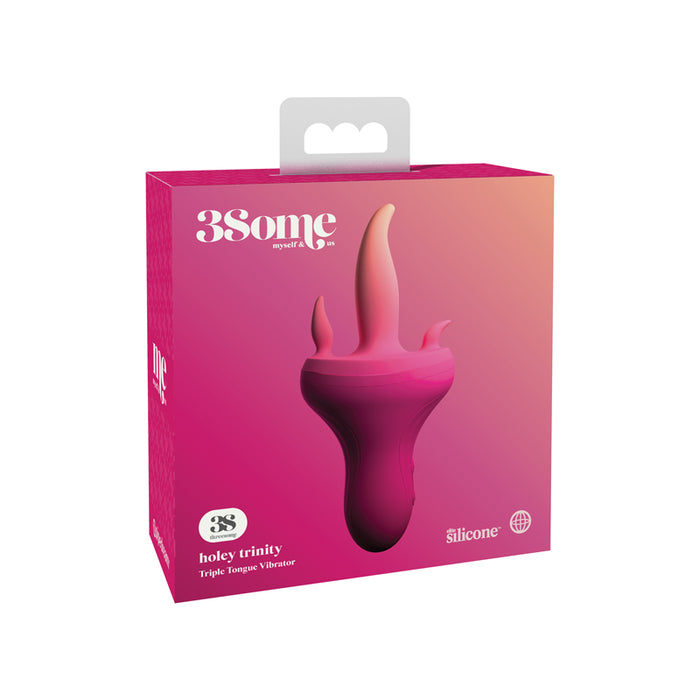 Pipedream 3Some Holey Trinity Triple Tongue Vibrator Rechargeable Silicone Red